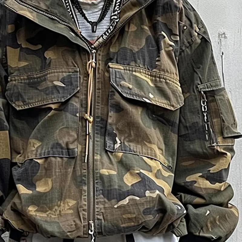 Men's Outdoor Multi-Pocket Camouflage Hooded Jacket 34612414X sold by Manly product image thumbnail 2