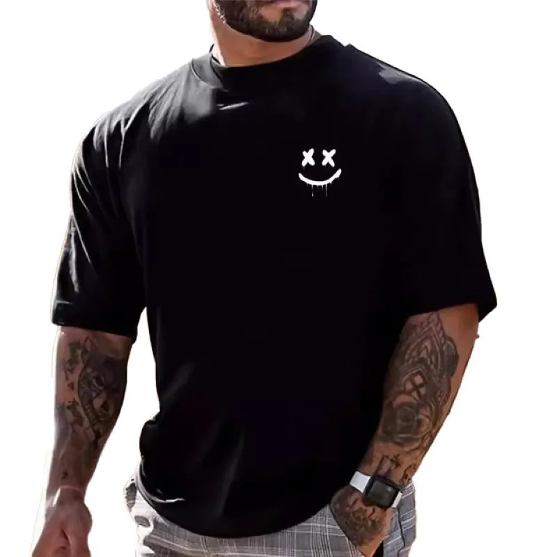Men's Printed Retro Short Sleeve Loose T-Shirt 73578105X sold by Manly
