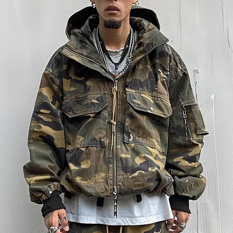 Men's Outdoor Multi-Pocket Camouflage Hooded Jacket 34612414X sold by Manly product image thumbnail 4