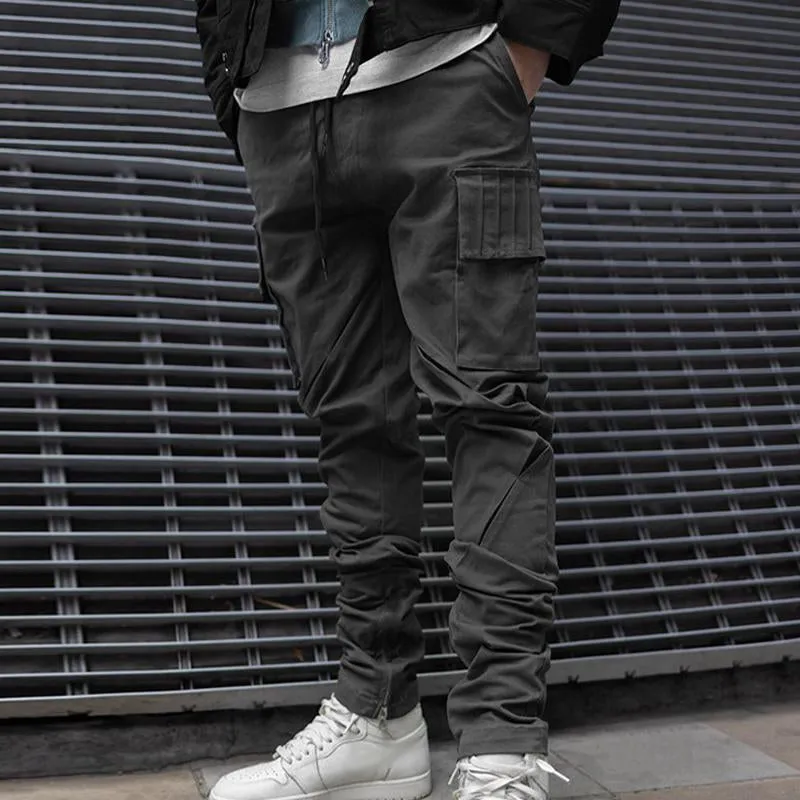 Men's Casual Solid Color Multi-Pocket Cargo Pants 46514597Y sold by Manly product image thumbnail 2