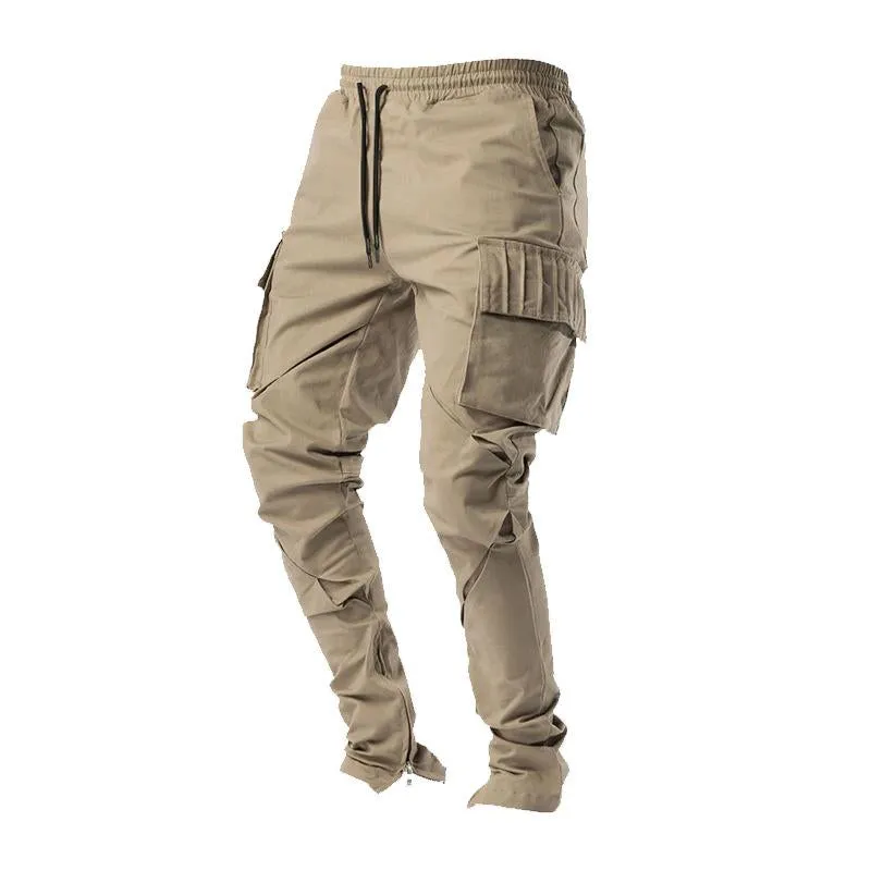 Men's Casual Solid Color Multi-Pocket Cargo Pants 46514597Y sold by Manly product image thumbnail 5