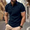 Men's Colorblock Lapel Short Sleeve Polo Shirt 73054475Z sold by Manly