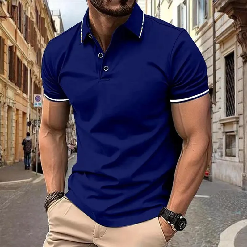 Men's Colorblock Lapel Short Sleeve Polo Shirt 73054475Z sold by Manly product image thumbnail 2