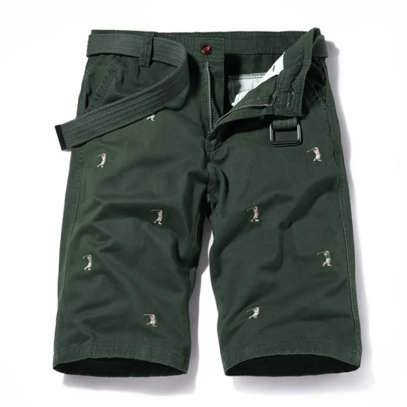 Men's Casual Washed Cotton Embroidered Cargo Shorts (Belt Excluded) 87328678M sold by Manly