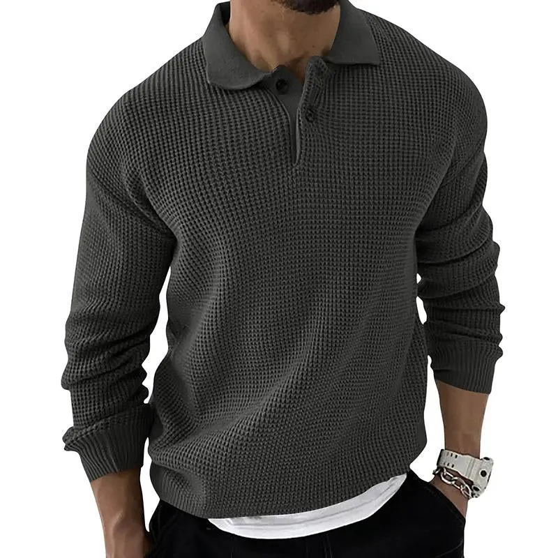 Men's Lapel Knit Button Pullover Sweater 68765777X sold by Manly product image thumbnail 2
