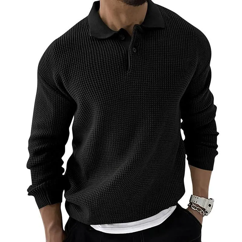 Men's Lapel Knit Button Pullover Sweater 68765777X sold by Manly