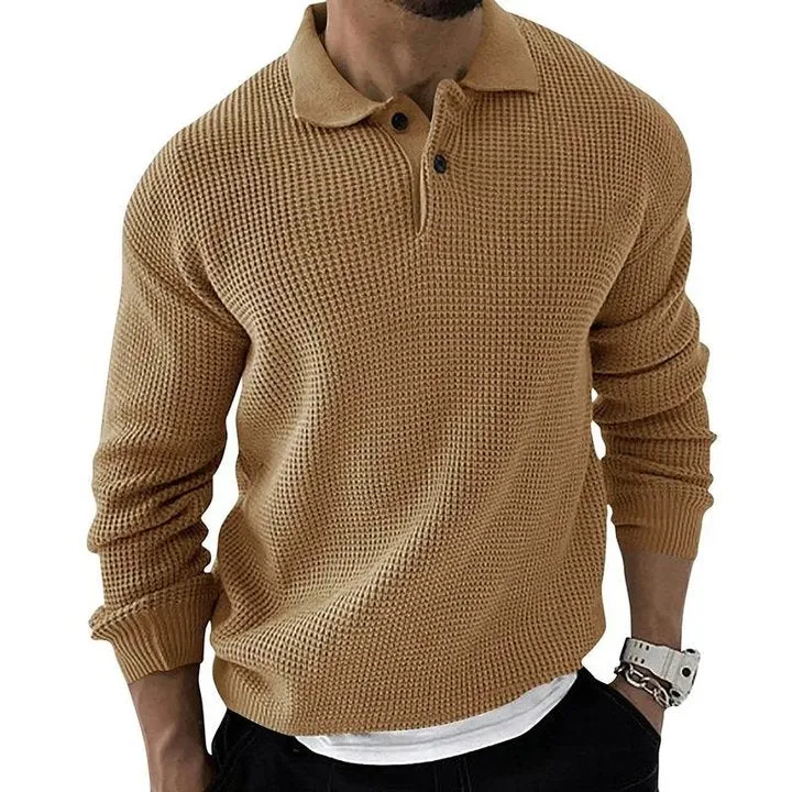Men's Lapel Knit Button Pullover Sweater 68765777X sold by Manly product image thumbnail 4