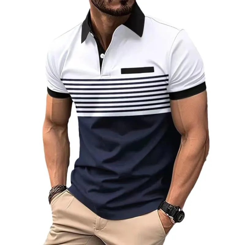 Men's Casual Sports Short-sleeved Lapel Polo Shirt 17182855X sold by Manly