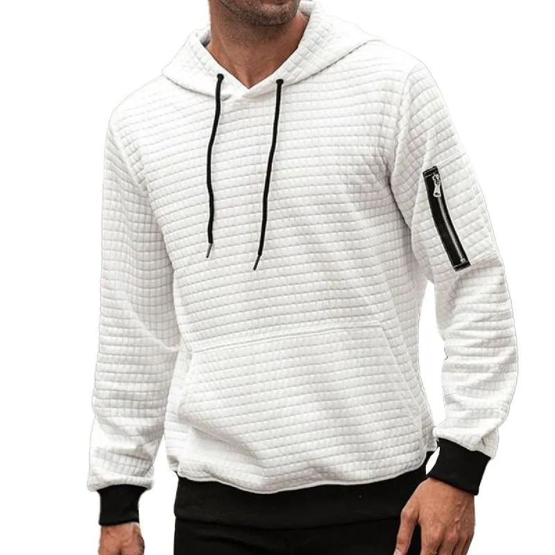 Men's Casual Waffle Kangaroo Pouch Long Sleeve Hoodie 07347998M sold by Manly