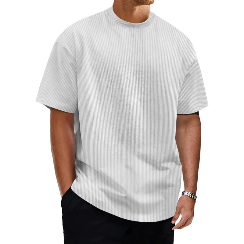 Men's Solid Color Loose Round Neck Short Sleeve T-Shirt 28631310Y sold by Manly product image thumbnail 2