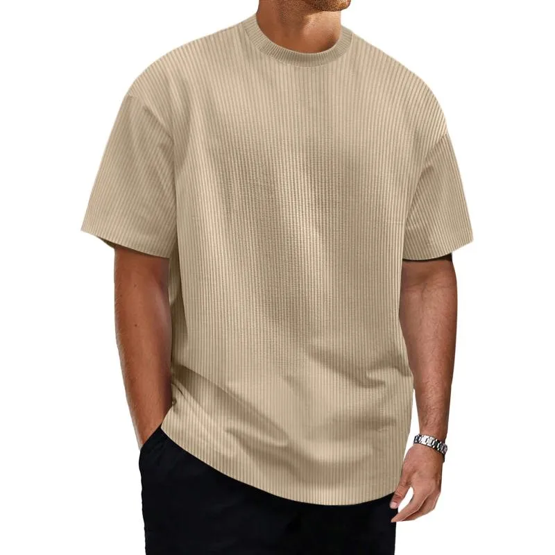 Men's Solid Color Loose Round Neck Short Sleeve T-Shirt 28631310Y sold by Manly product image thumbnail 5