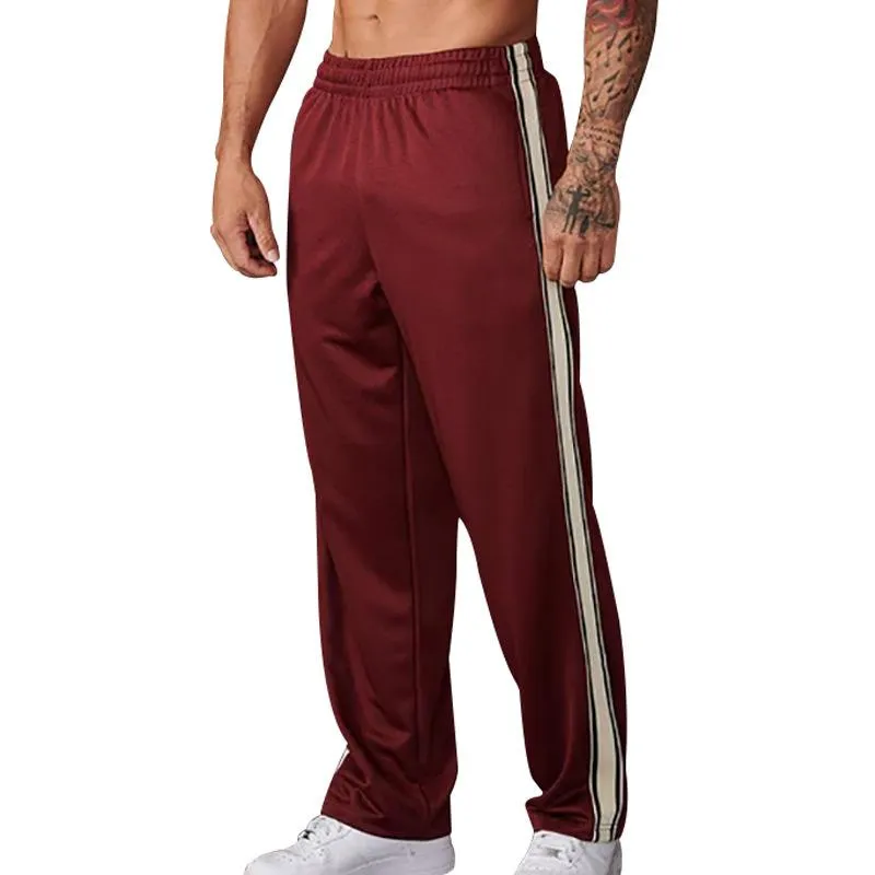 Men's Colorblock Side Elastic Waist Straight Casual Sports Pants 42788869Z sold by Manly