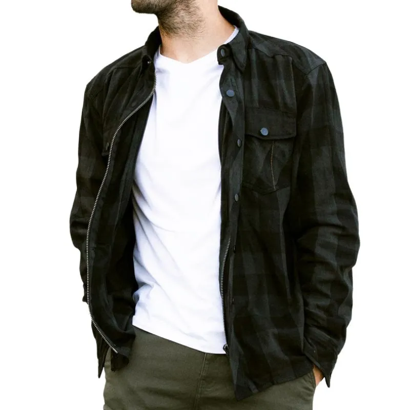 Men's Casual Vintage Zipper Plaid Jacket 31220166TO sold by Manly