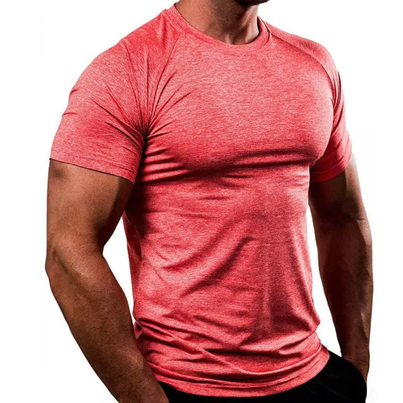 Men's Solid Color Quick-drying Breathable Training High-elasticity T-shirt 52586914X sold by Manly
