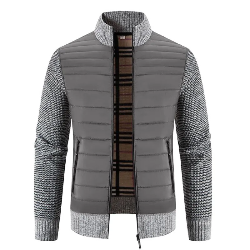 Men's Fleece Stand Collar Knit Zip Up Jacket 57612343X sold by Manly