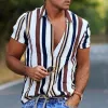Men's Vintage Stripe Short Sleeve Shirt 88081180Y sold by Manly