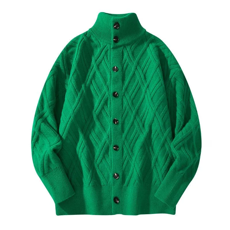 Men's Geometric Jacquard Stand Collar Knit Cardigan 95767601M sold by Manly product image thumbnail 5