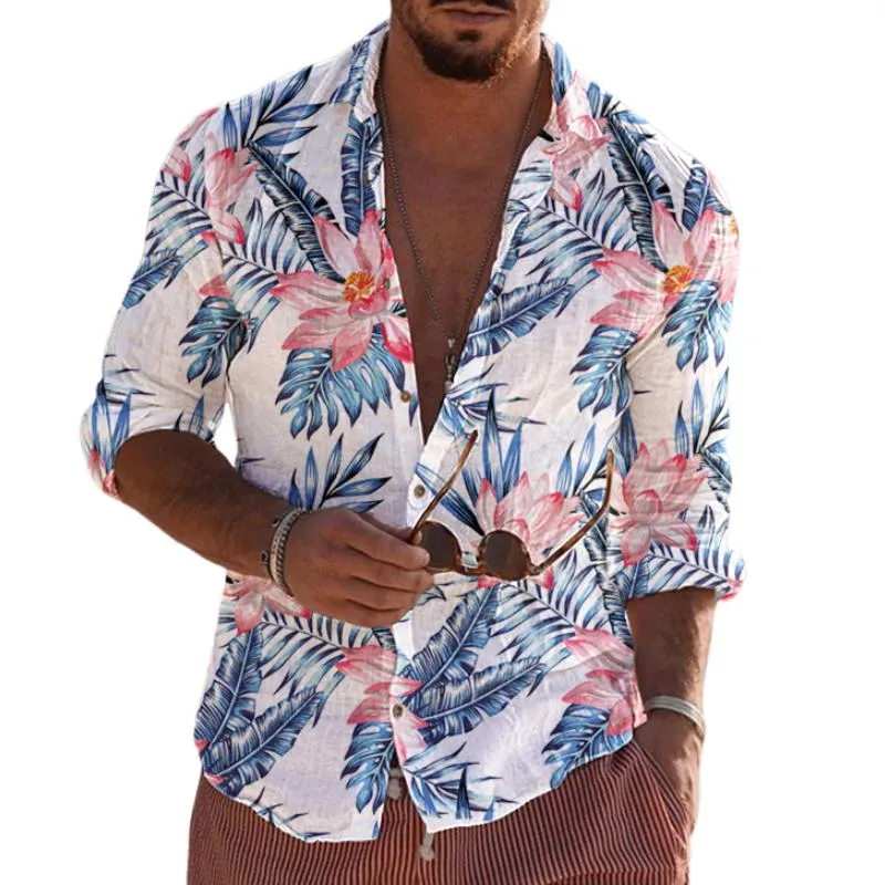 Men's Retro Casual Printed Long Sleeve Shirt 56885119TO sold by Manly