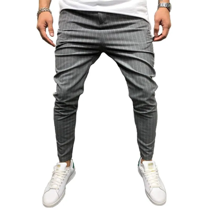 Men's Casual Striped Color Block Pants 07375042Y sold by Manly