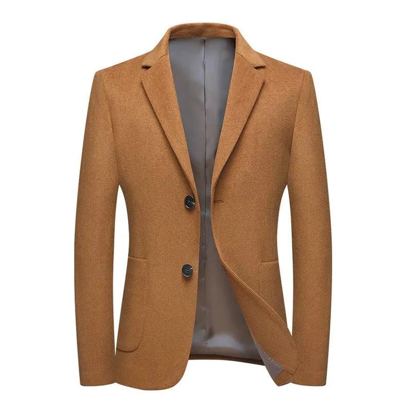 Men's Vintage Thick Wool Blended Lapel Single-Breasted Slim Fit Blazer 89500499M sold by Manly product image thumbnail 3