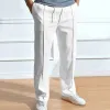 Men's Casual Solid Color Drawstring Straight Pants 13451510Y sold by Manly