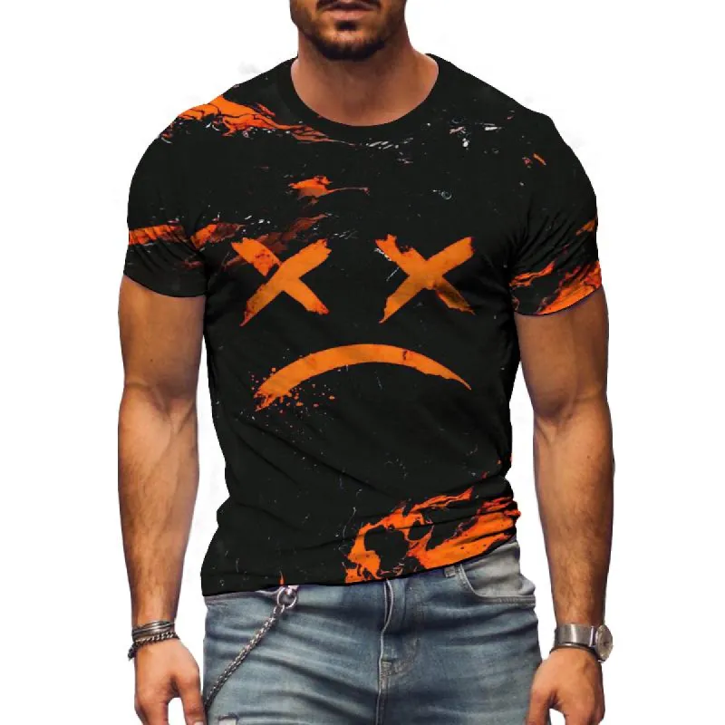 Men's Retro Grumpy Print Short Sleeve T-Shirt 99015901TO sold by Manly