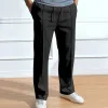 Men's Casual Solid Color Drawstring Straight Pants 13451510Y sold by Manly