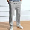 Men's Casual Solid Color Drawstring Straight Pants 13451510Y sold by Manly