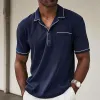 Men's Colorblock Lapel Short Sleeve Polo Shirt 48962120Z sold by Manly
