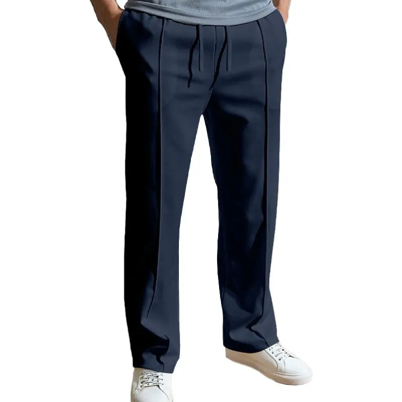 Men's Casual Solid Color Drawstring Straight Pants 13451510Y sold by Manly