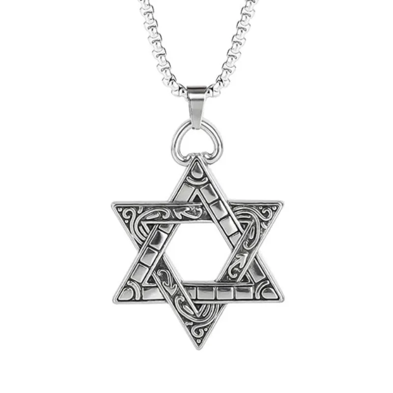 Retro Casual Six-pointed Star Necklace 13653529TO sold by Manly