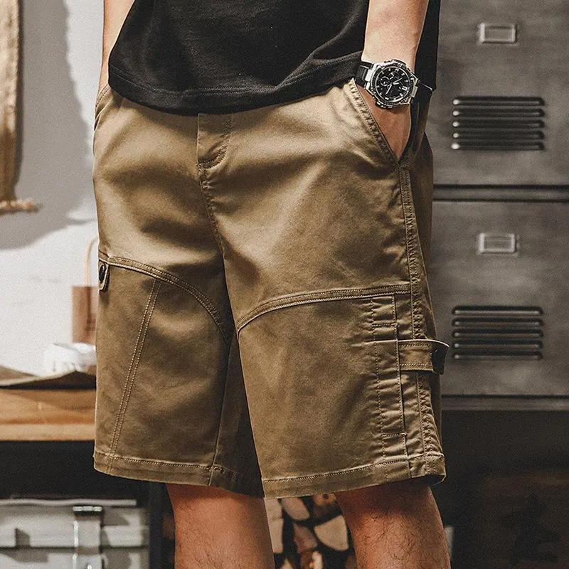 Men's Solid Color Straight Loose Multi-pocket Cargo Shorts 00954813Z sold by Manly product image thumbnail 3