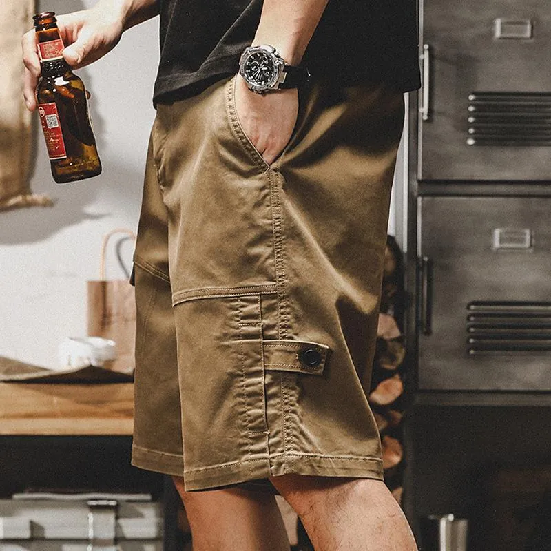 Men's Solid Color Straight Loose Multi-pocket Cargo Shorts 00954813Z sold by Manly product image thumbnail 5