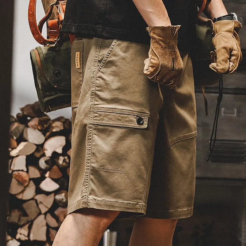 Men's Solid Color Straight Loose Multi-pocket Cargo Shorts 00954813Z sold by Manly product image thumbnail 4