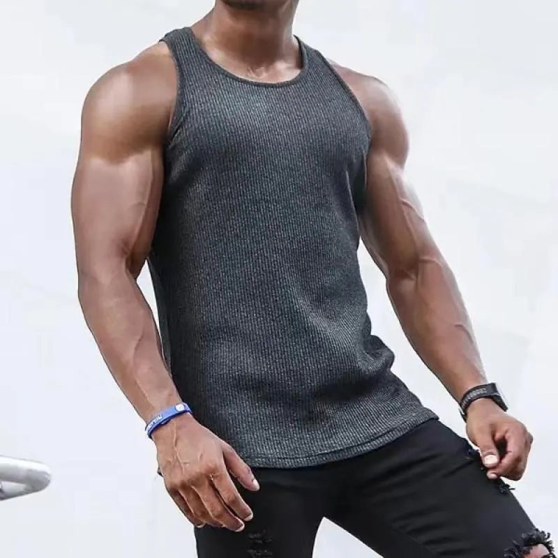 Men's Solid Knitted Striped Tank Top 91297828Z sold by Manly product image thumbnail 3