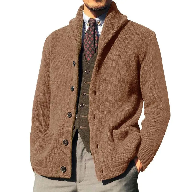 Men's Solid Color Button Knit Jacket 39990512X sold by Manly