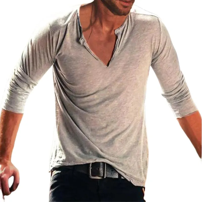 Men's Casual Cotton Blend Round Neck Long Sleeve T-Shirt 46232580X sold by Manly