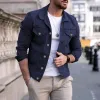 Men's Casual Slim Fit Multi-pocket Lapel Work Jacket 66225521M sold by Manly