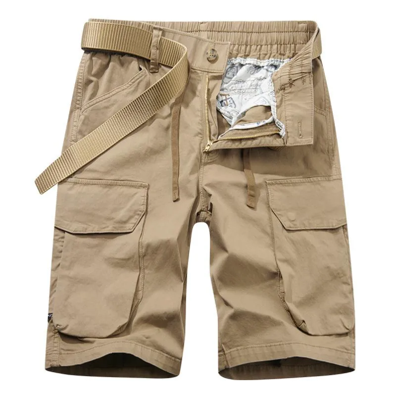 Men's Loose Multi-Pocket Cargo Shorts (Belt Not Included) 80240903Y sold by Manly