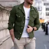 Men's Casual Slim Fit Multi-pocket Lapel Work Jacket 66225521M sold by Manly