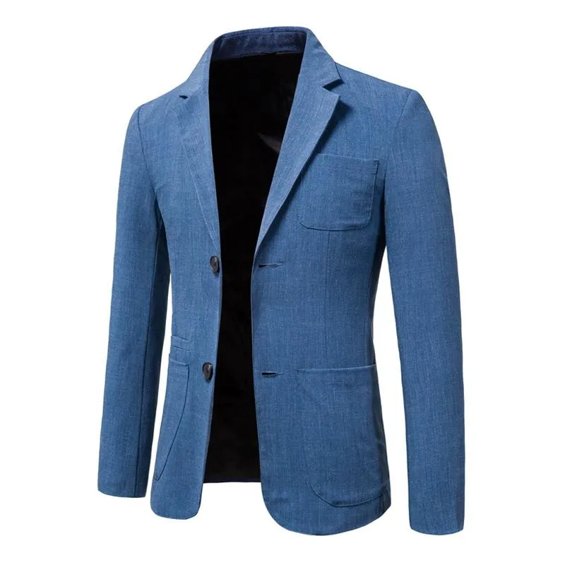 Men's Solid Color Large Pocket Two Button Blazer 97939194X sold by Manly product image thumbnail 3