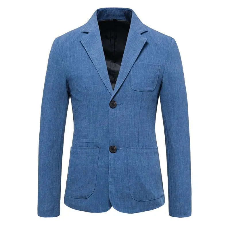 Men's Solid Color Large Pocket Two Button Blazer 97939194X sold by Manly