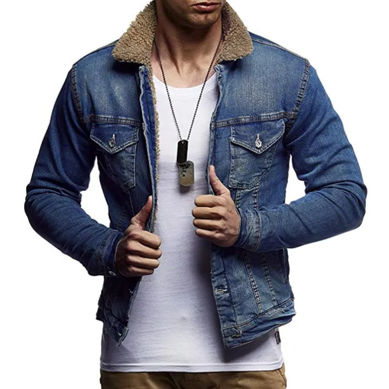 Men's Vintage Teddy Fleece Denim Jacket 63028918Y sold by Manly