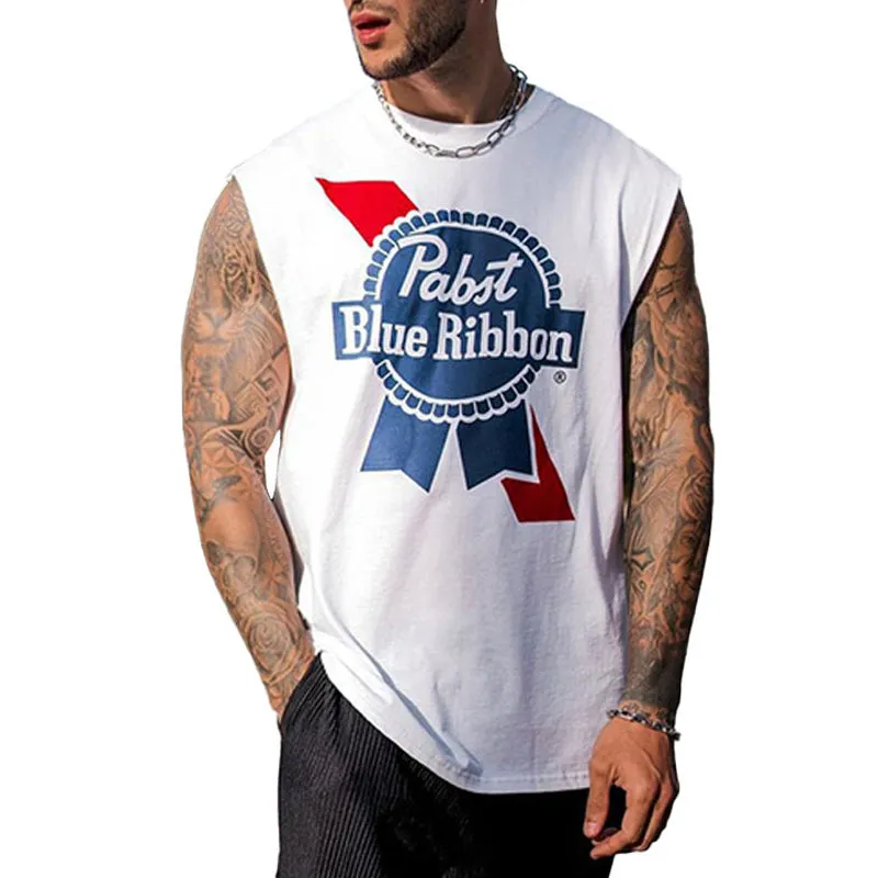 Men's Athletic Letter Print Sleeveless Tank Top 42766076Y sold by Manly