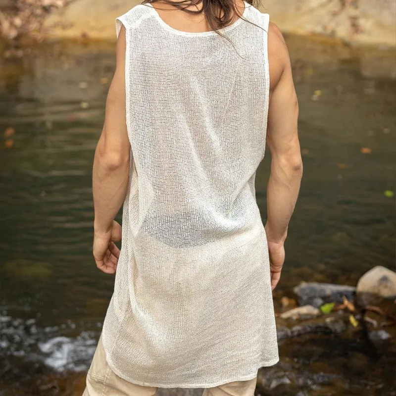Men's Casual Round Neck Mesh Breathable Loose Tank Top 07329431M sold by Manly product image thumbnail 3