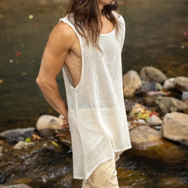 Men's Casual Round Neck Mesh Breathable Loose Tank Top 07329431M sold by Manly product image thumbnail 2