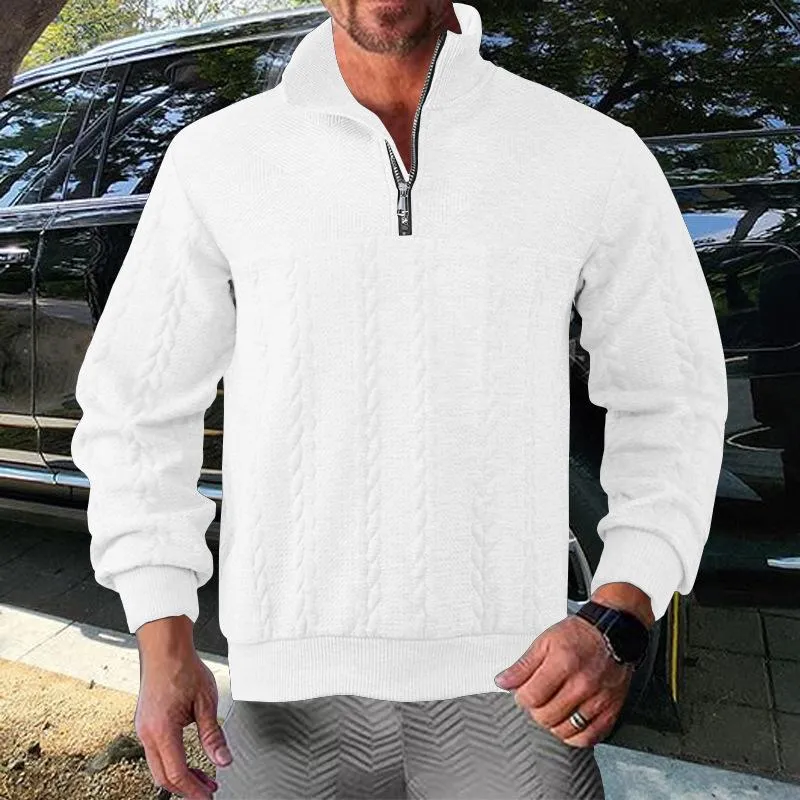 Men's Casual 3D Jacquard Stand Collar Zipper Loose Pullover Sweatshirt 54333916M sold by Manly product image thumbnail 2