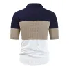 Men's Casual Contrast Lapel Hollow Short Sleeve Polo Shirt 44804390M sold by Manly