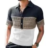 Men's Casual Contrast Lapel Hollow Short Sleeve Polo Shirt 44804390M sold by Manly