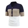 Men's Casual Contrast Lapel Hollow Short Sleeve Polo Shirt 44804390M sold by Manly